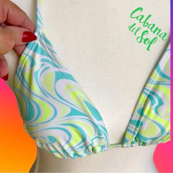 Swirl Bikini - Teal and Yellow ( with cover-up) - Picture 5 of 15